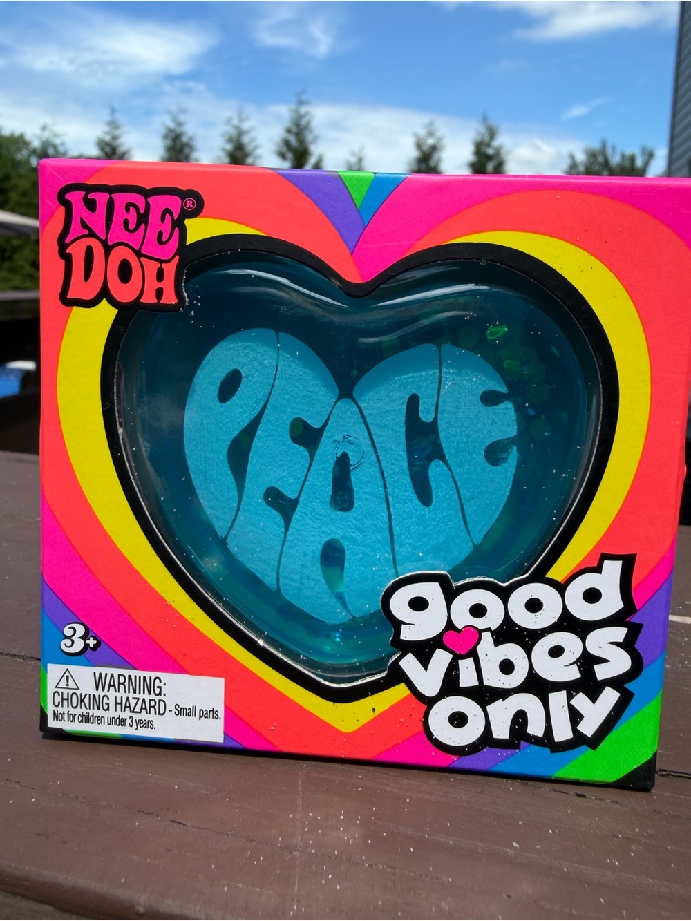 Good Vibes Only Peace Heart Kids Toy - Blue